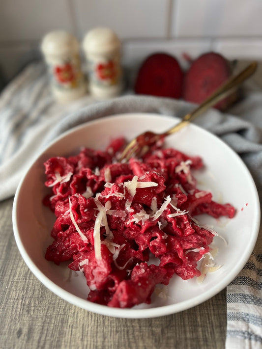 Roasted Beet and Walnut Pesto (Garden to Table Pink Pesto)